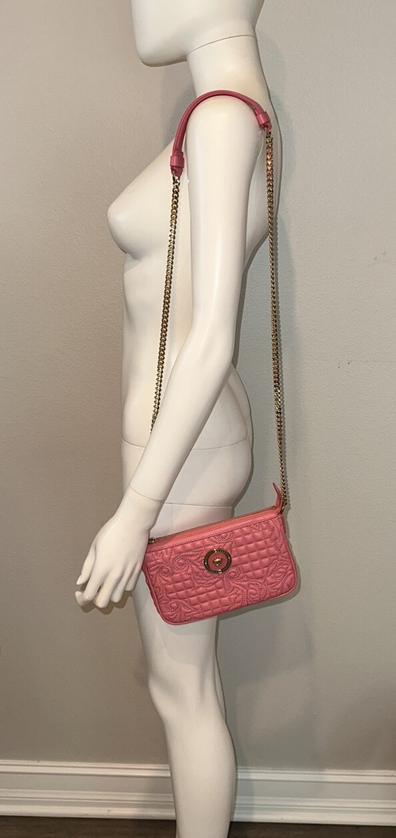 ハンドバッグ VERSACE Versace Handbags Women Fabric Pink/Beige NWOT VERSACE *VANITAS PINK QUILTED LEATHER BAROQUE GOLD