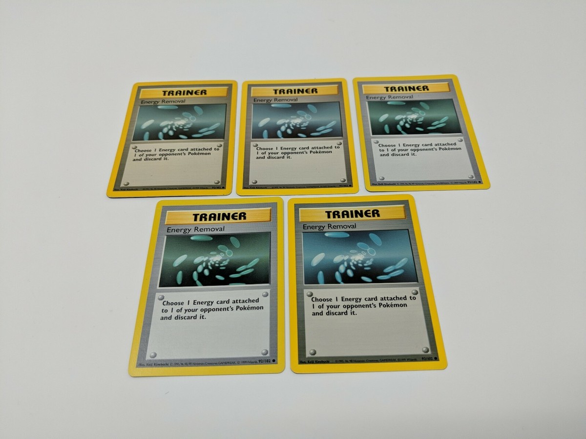 energy removal pokemon card Energy Removal 92/102 Trainer Pokemon Card TCG base set