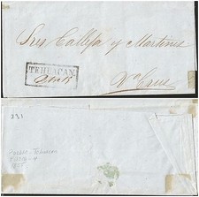 O) 1855 MÉXICO, PREFILATÉLICO DE TEHUACÁN, XF
