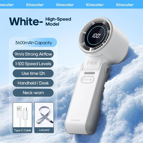 Mini Ventilatore Portatile Portatile Ricaricabile 3600mAh Turbo Raffreddamento 100 Velocità Pieghevole - Foto 9 di 12
