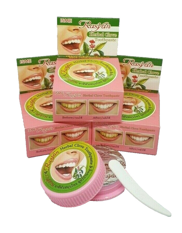 Pasta de dientes ISME Rasyan Herbal Clove 3 x 25 g | Tailandesa Natural Fresh Clean