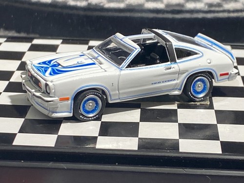 1/64 1978 FORD MUSTANG II KING COBRA WHITE WITH BLUE STRIPING M39