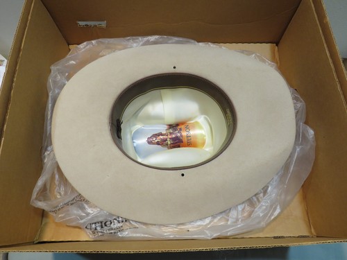 Stetson 4X Beaver Cowboy Hat Size 7 1/4 w/Box (taped up), Appears Barely Worn - Picture 2 of 9
