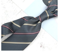 New Classic Striped Gray Brown JACQUARD WOVEN 100 Silk Men's Necktie Tie