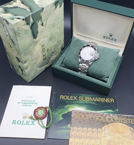 ROLEX SUBMARINER 16610 DATE Stahl Box und Papiere FULL SET