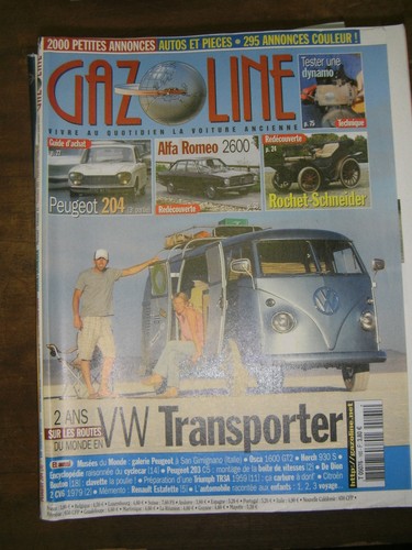 Gazoline N° 165 2010 Automobile retro VW Transporter Peugeot 204 Alfa Romeo