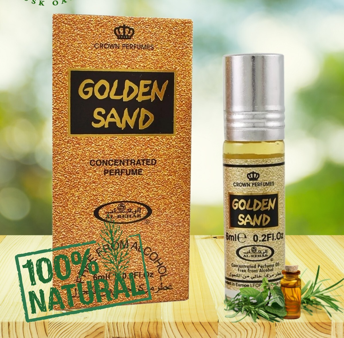 Golden Sand-Perfume Oil 6ml Roll On by Al-Rehab Crown Perfumes(Box