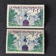 France Année 1941 N° 503b Wanos ** Luxe  CArte De L’empire  Deux Variétés