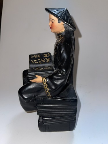Vtg Chalkware Asian Man Woman Bookends 1950s Maybe Alexander Backer? Repaired - Picture 12 of 16