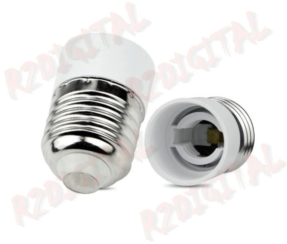 PORTALAMPADA ADATTATORE RIDUTTORE PASSO GRANDE E27 a PASSO PICCOLO E14 per lampa