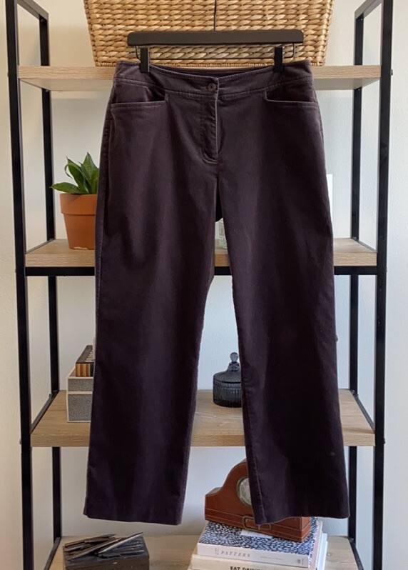 Eileen Fisher Velveteen Straight Leg Ankle Pant in Small