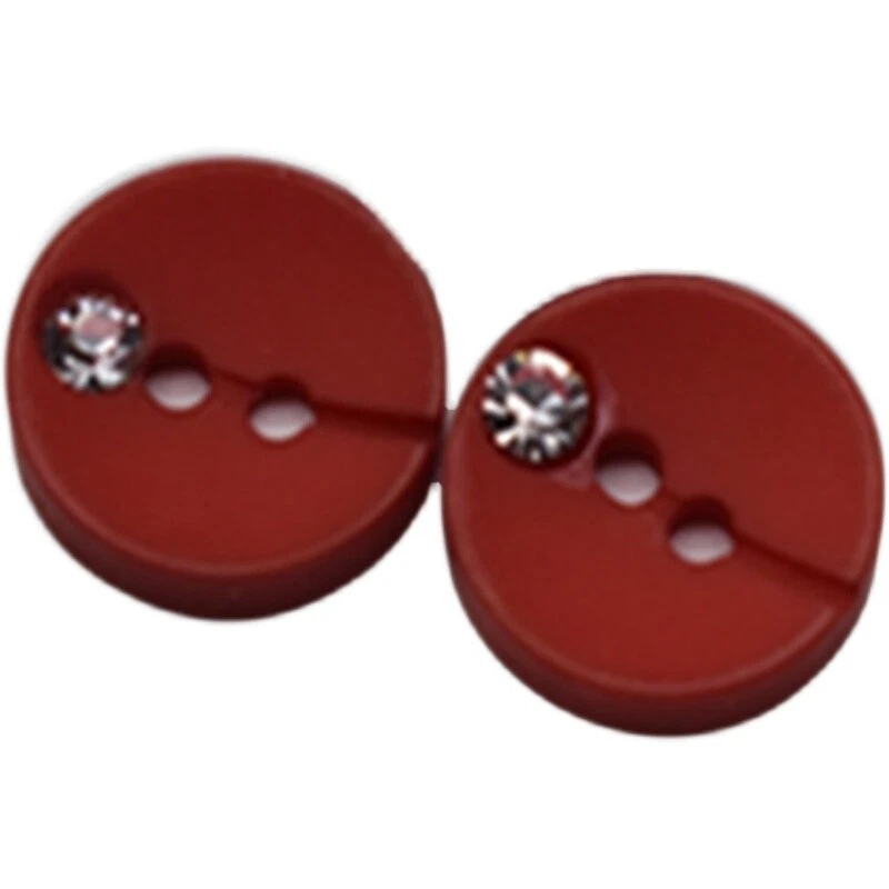 10X 2-Hole Button Plastic Diamante Small Round Triangle Sew On DIY Craft 11.5mm - Image 4 of 4