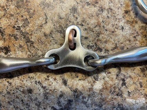 5” Western Floating Spoon Bit Brushed Stainless, Copper Ring Horse Bit 354 - Picture 3 of 7