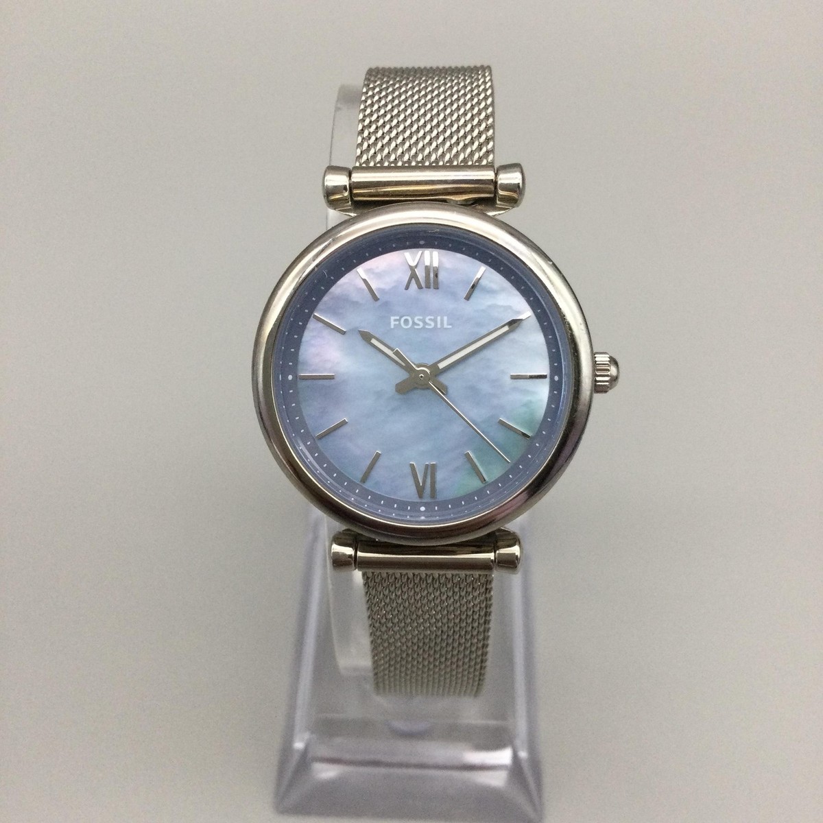 Fossil Womens Watch 28mm Blue MOP Silver Tone Stainless Steel 