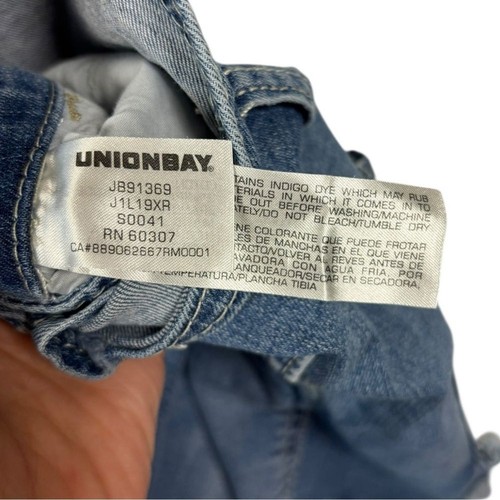 Vintage UnionBay Blue Denim Shortalls Overalls 90’s y2k Grunge Women’s Sz Large - Picture 5 of 9