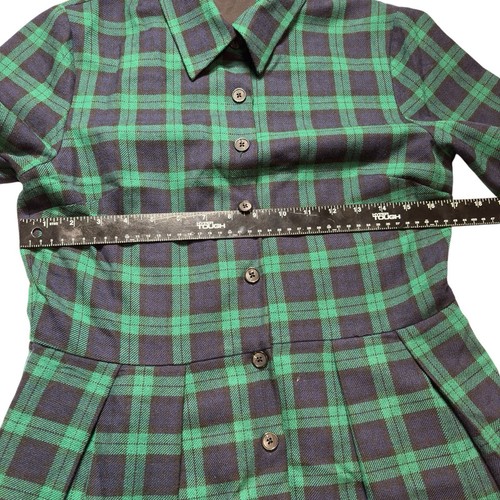 Christian Dior Wolle grün kariert Schottenkaro Kleid Größe 8 US - Bild 5 von 8