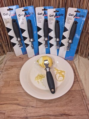 Admiral Craft Get-A-Grip Lemon Zester Soft Grip Stainless Bar Tool New Vintage