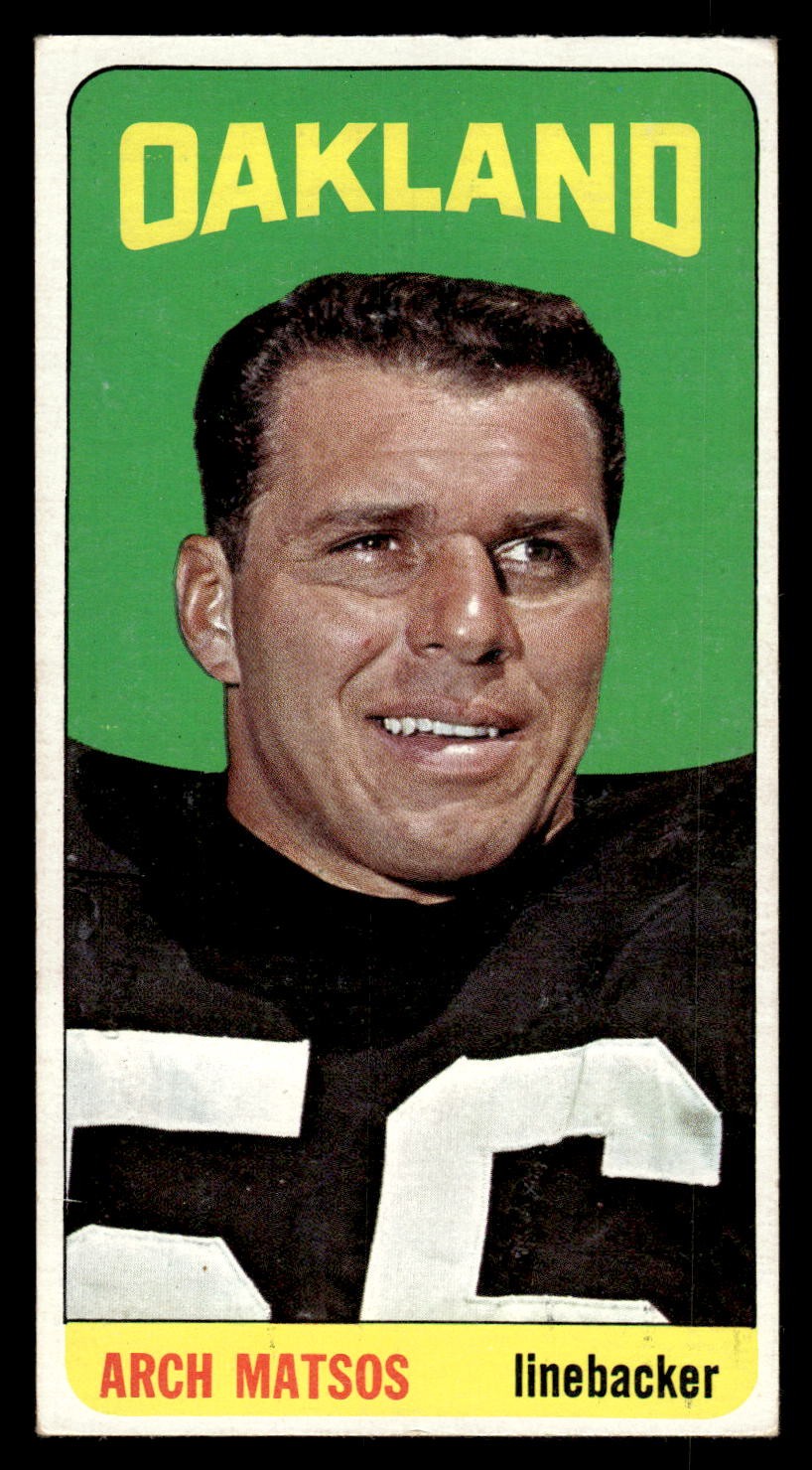 1965 TOPPS ARCHIE MATSOS 142 SP SET BREAK VG FOOTBALL OAKLAND RAIDERS
