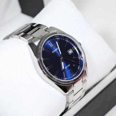 Casio Men's Vintage Blue Dial Stainless Steel Watch MTP-1302PD-2AVEF