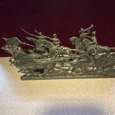 Vintage Metal Cavalry Toy Soldiers and Artillery Set