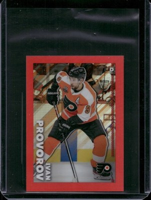 2022-23 Topps Chrome NHL Sticker Collection #369 Ivan Provorov Red Refractors /5