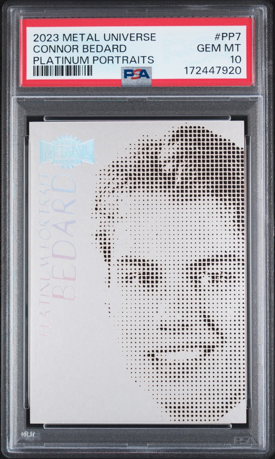 2023 UD METAL UNIVERSE PLATINUM PORTRAITS #PP7 CONNOR BEDARD ROOKIE RC PSA 10