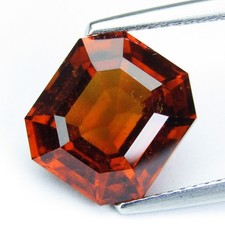 6.14Cts Marvelous Natural Orange Color Hessonite Garnet Emerald Cut Loose Gem