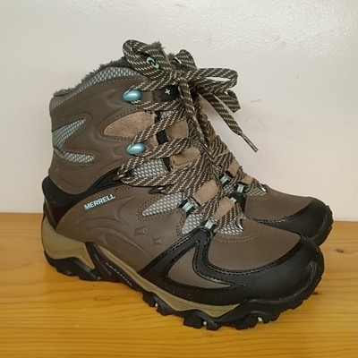 Merrell Polarand 8 Waterproof 400gr Hiking Boots Shoes Women's 7 Faux Fur 