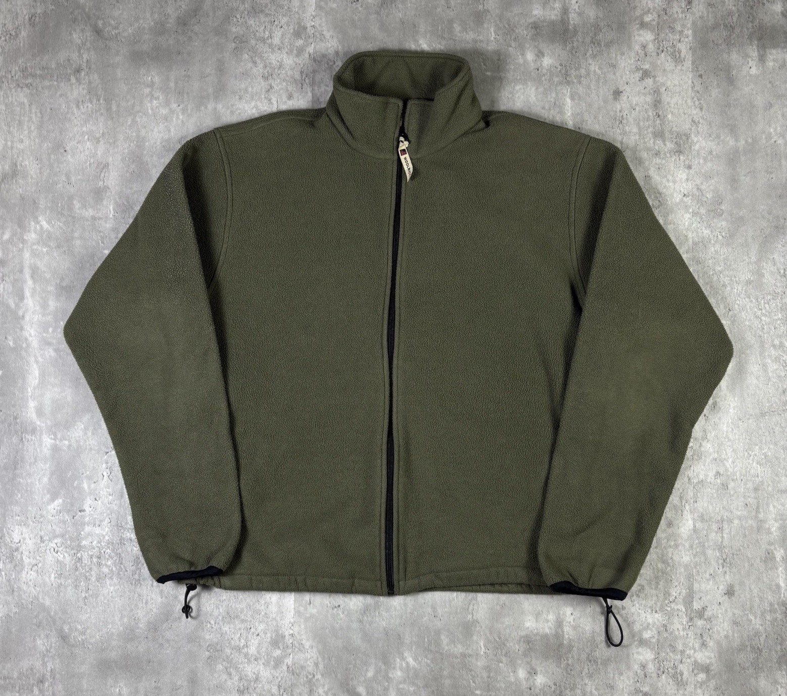 Woolrich Full Zip Fleece Jacket Green Mens Large Outdoors