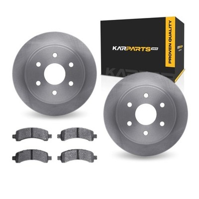 For GMC Sierra 1500 HD 2003 Brake Set Rear | Cast Iron | Vented | Plain Style