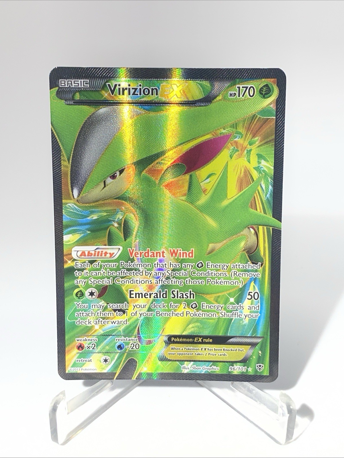 Virizion EX Full Art 96/101 Plasma Blast Near Mint Pokemon - NM