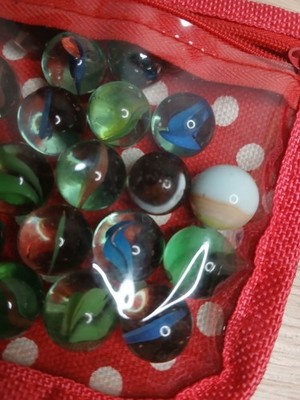 37er Set Vintage Glasmurmeln verschiedene Farben Größen