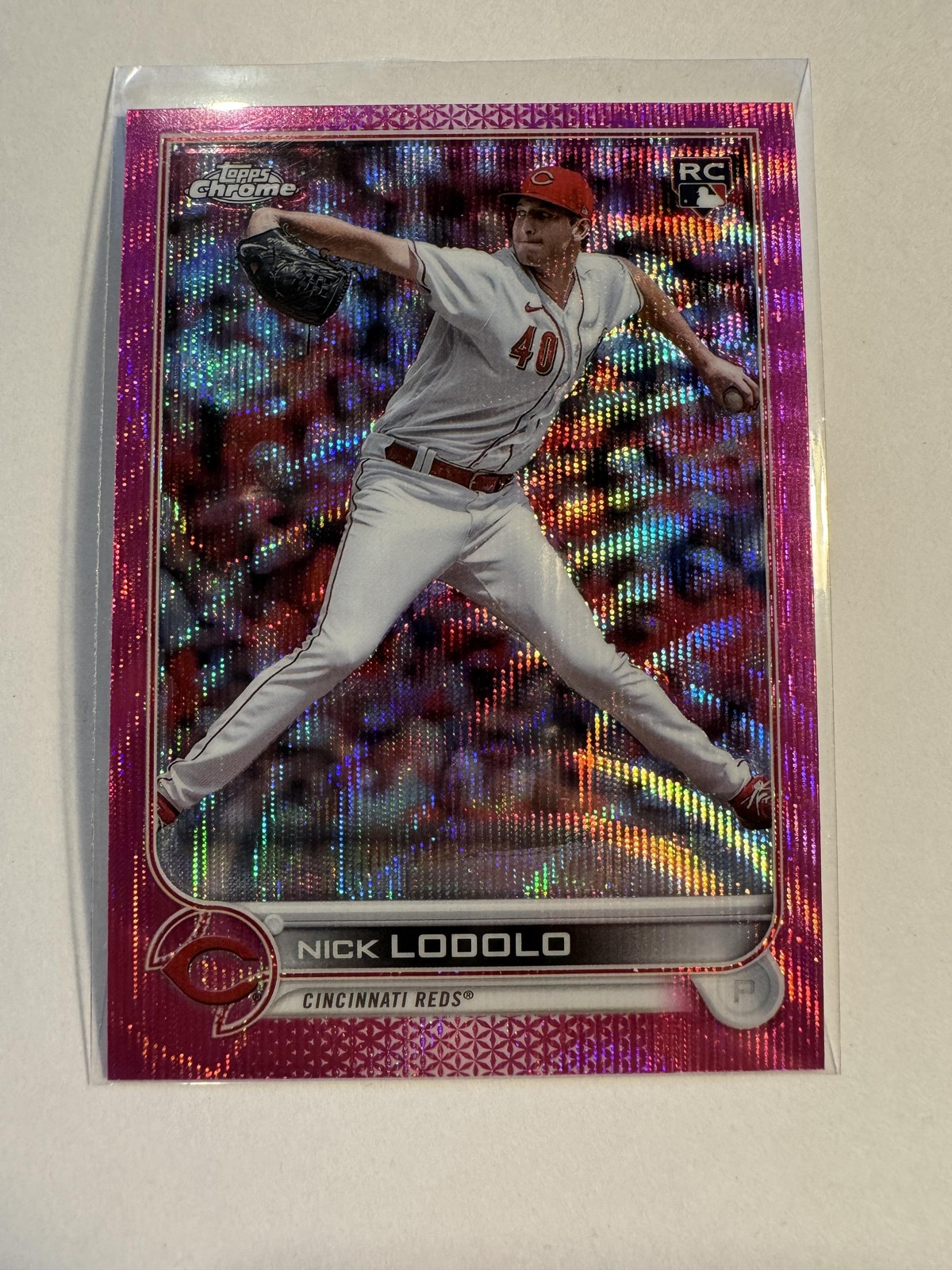 2022 Topps Chrome Update #USC123 Nick Lodolo Pink Wave Refractor (RC) Rookie