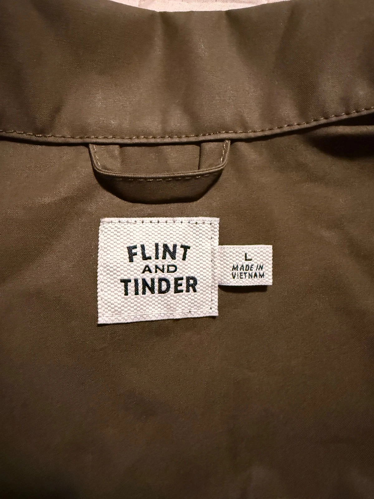 Flint and Tinder Men's Drywax Trucker Jacket Large Unlined Fatigue Green image 4