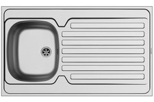 Évier En Acier Inoxydable 100X60Cm Avec Une Surface D' Égouttage 1 Bac