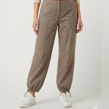 NWT Stella McCartney Balloon Leg Barrel Houndstooth Plaid Pant Wool Sz 44