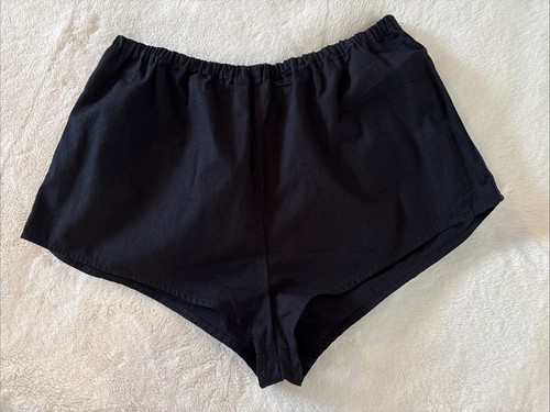 Anthropologie Shorts Linen Blend Tap Shorts Black Elastic Waist Casual Medium M - Picture 7 of 11