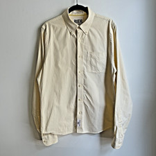 Ruehl No 925 Shirt Striped Classic Button Shirt Yellow White Cotton Size XL