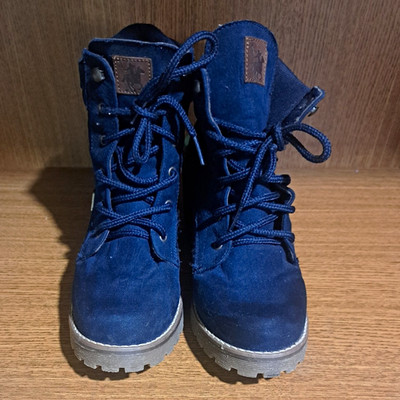 Beverly Hills Polo Club Women's Blue Lace-Up Ankle Bootie Buckle 6.5
