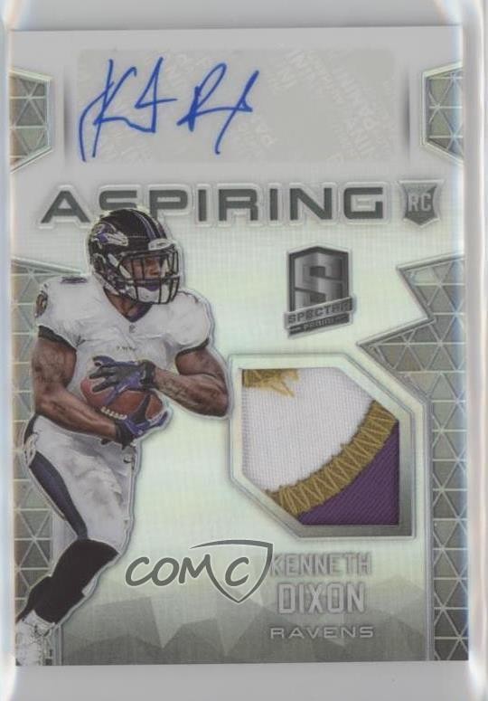 2016 Panini Spectra Aspiring /199 Kenneth Dixon RPA Rookie Patch Auto RC 0af
