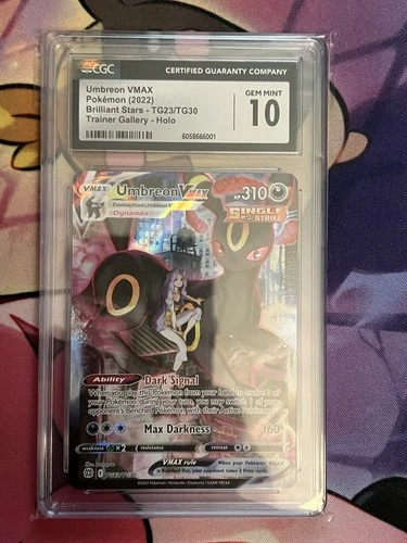 2022 Pokemon SWSH Brilliant Stars Umbreon Vmax Trainer Gallery #TG23 CGC 10