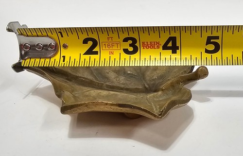 Vtg Virginia Metal Crafters Solid Brass Ivy Leaf Trinket Dish VMC - Picture 7 of 8