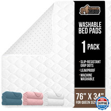 Gorilla Grip 76x34 Washable Reusable Waterproof Incontinence Bed Pad Underpad