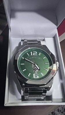 Men s Watch  U.S. Polo Assn.  Green Dial   Stainless Steel   New in Box