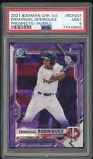 2021 Bowman Chrome Sapphire Emmanuel Rodriguez Purple /25 Rookie RC PSA 9 Twins