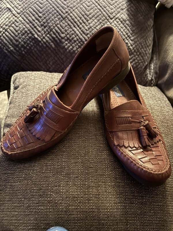 NIB Giorgio Brutini Men's Newark Cognac Leather Tassel Loafers Shoes Size 10 M