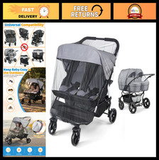 2 Pack Double Stroller Mosquito Net - Insect  Bug Protection Cover for Travel,