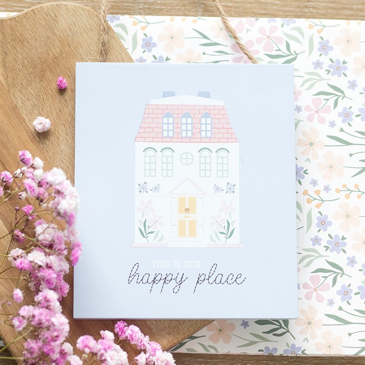 This Is Our Happy Place Pastel House Hanging Sign. New Home Gift. Mothers Day.
