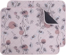 IEUUMLER Washable Pee Pads for Dogs, 2 Pack Non-Slip 24"X18"-2pcs, Pink Daisy 