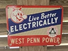 West Penn Electric Sign Vintage Advertising Gas Station Service Reddy Kilowatt